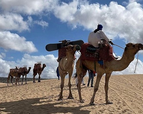 Timlalin Dunes sandboarding near Agadir